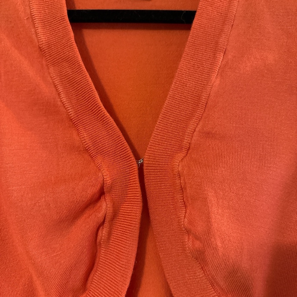 Grace Bright Orange Shrug with Ruched Sleeves - Picture 3 of 6